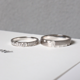  Athena Cặp nhẫn vàng trắng Moissanite CP-Athena-WG10 