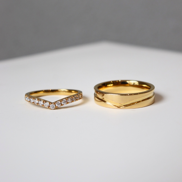  Claire Cặp nhẫn vàng vàng Moissanite CP-Claire-WG10 