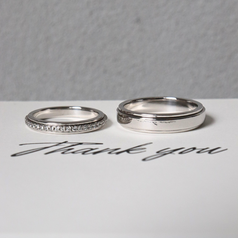  Eternity Cặp nhẫn xoay vàng trắng Moissanite CP-Eternity-WG10 