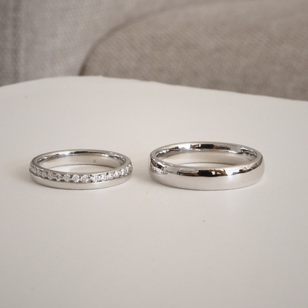  Everlyn Cặp nhẫn vàng trắng Moissanite CP-Everlyn-WG10 