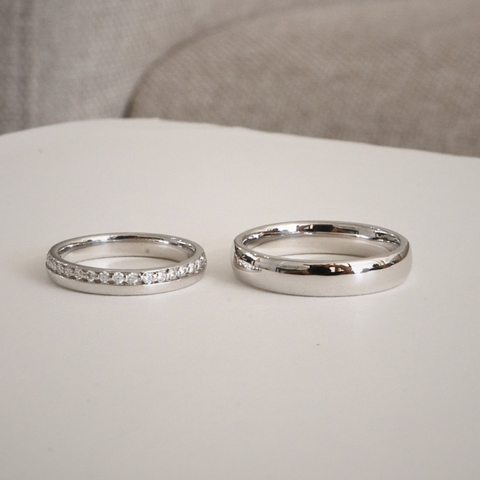Everlyn - Cặp nhẫn cưới đá Moissanite