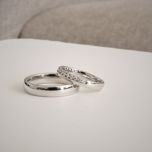  Everlyn Cặp nhẫn vàng trắng Moissanite CP-Everlyn-WG10 