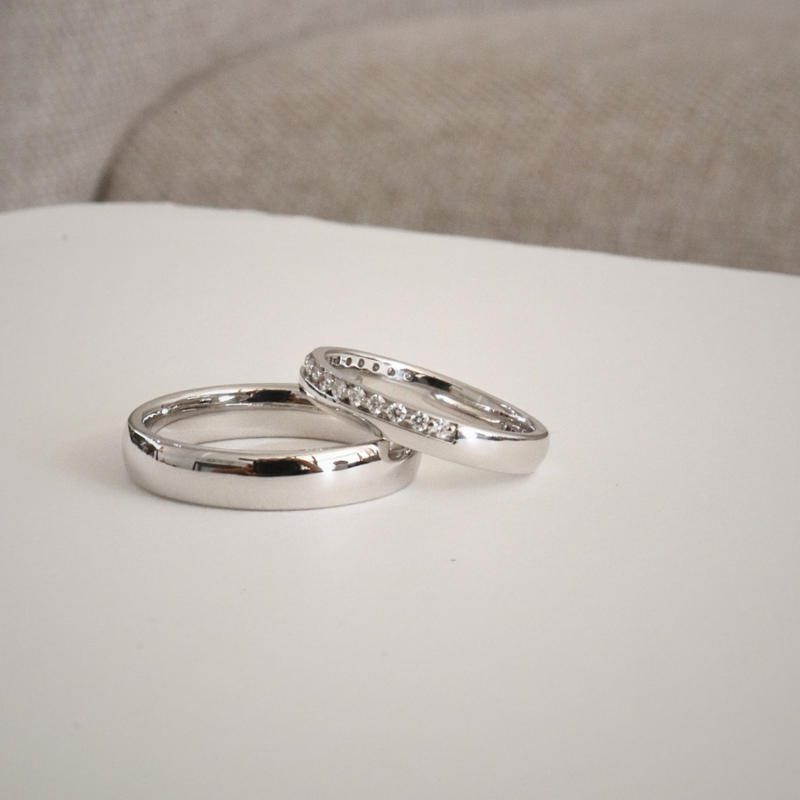  Everlyn Cặp nhẫn vàng trắng Moissanite CP-Everlyn-WG10 