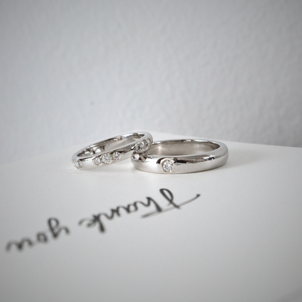  Grace Cặp nhẫn vàng trắng Moissanite CP-Grace-WG10 