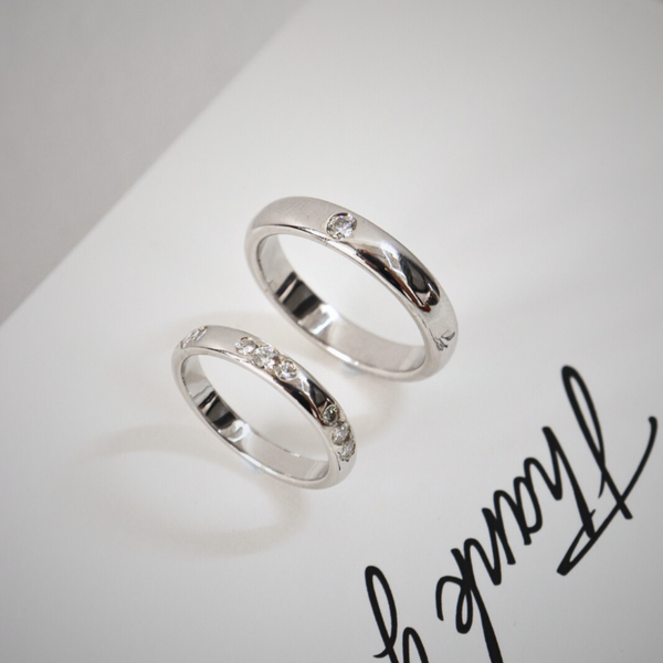  Grace Cặp nhẫn vàng trắng Moissanite CP-Grace-WG10 