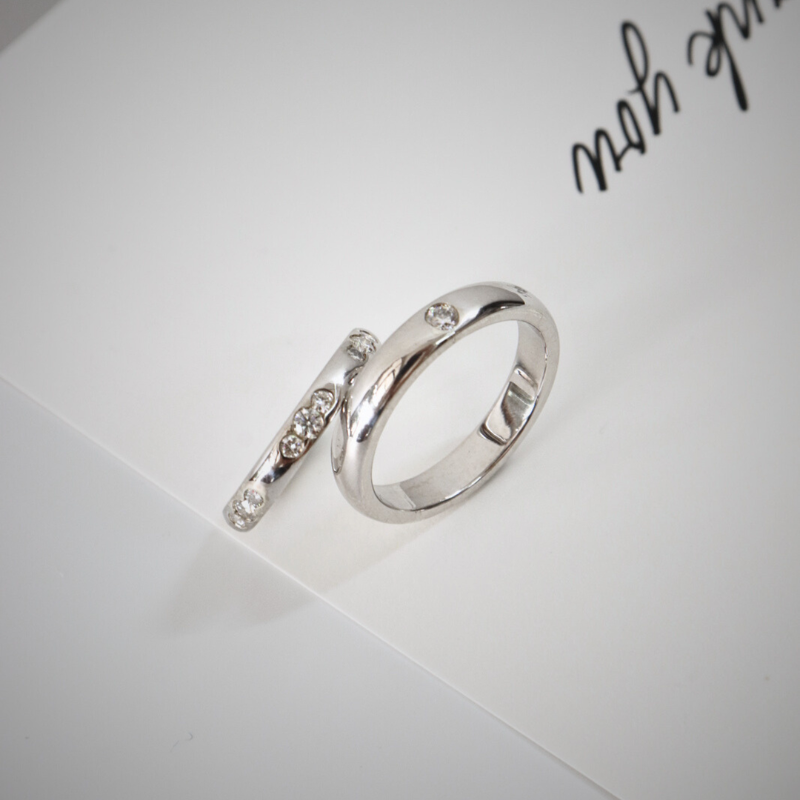  Grace Cặp nhẫn vàng trắng Moissanite CP-Grace-WG10 