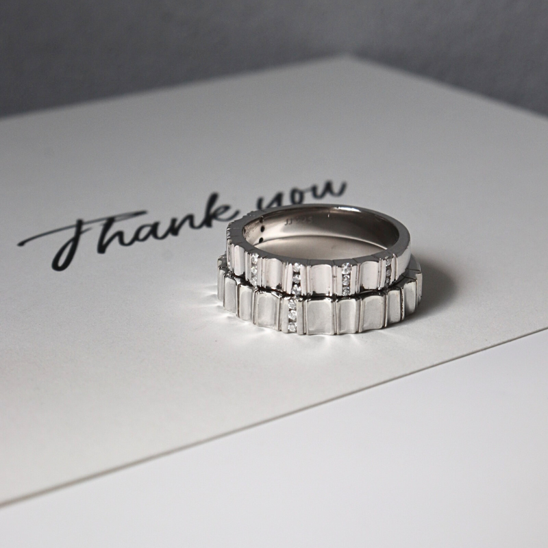  Hestia Cặp nhẫn vàng trắng Moissanite CP-Hestia-WG10 