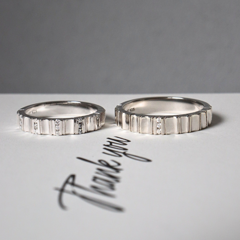  Hestia Cặp nhẫn vàng trắng Moissanite CP-Hestia-WG10 