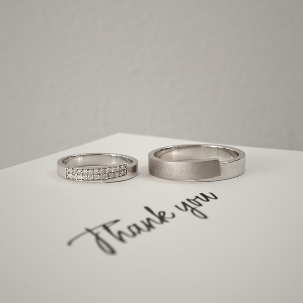  Lovis Cặp nhẫn vàng trắng Moissanite CP-Lovis-WG10 