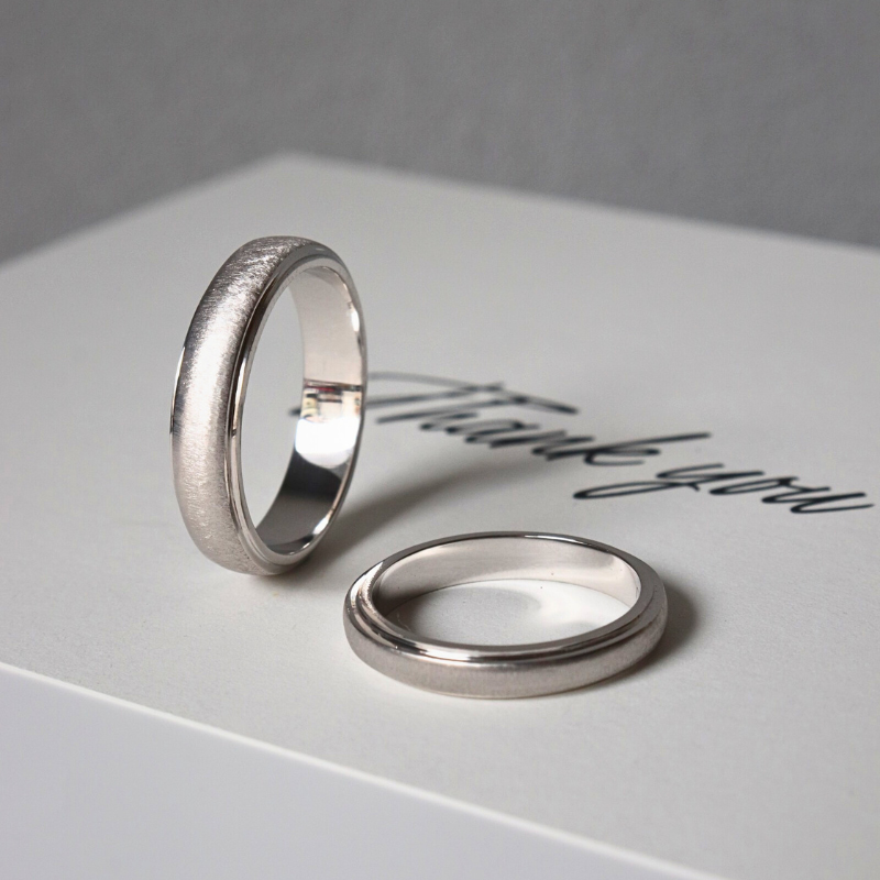  Lucent Cặp nhẫn vàng trắng Moissanite CP-Lucent-WG10 