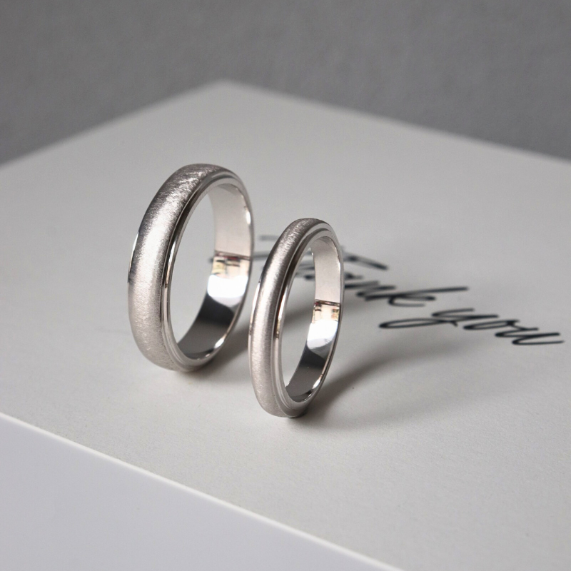  Lucent Cặp nhẫn vàng trắng Moissanite CP-Lucent-WG10 