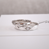  Luna Cặp nhẫn vàng trắng Moissanite CP-Luna-WG10 