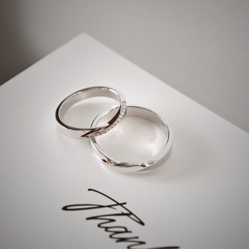  Nora Cặp nhẫn vàng trắng Moissanite CP-Nora-WG10 