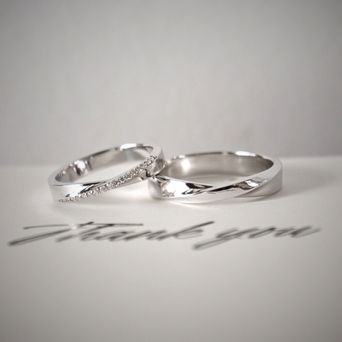 Nora - Cặp nhẫn cưới xoay đá Moissanite