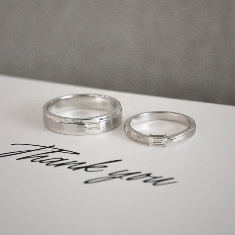 Purity Cặp nhẫn vàng trắng Moissanite CP-Purity-WG10