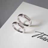  Quinny Cặp nhẫn vàng trắng Moissanite CP-Quinny-WG10 