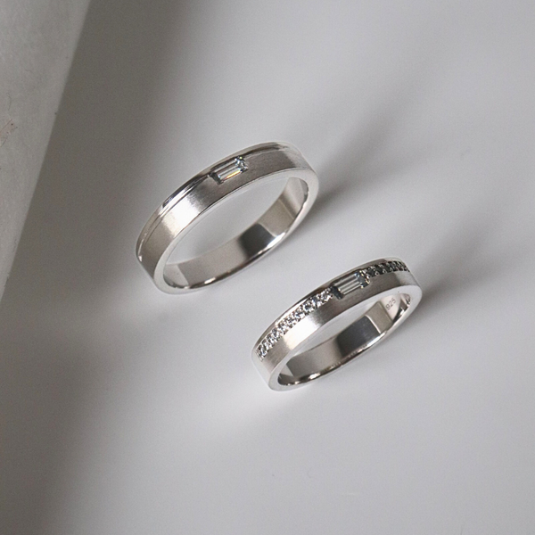  Serein Cặp nhẫn vàng trắng Moissanite CP-Serein-WG10 