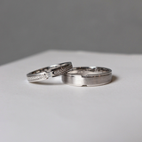  Seria Cặp nhẫn vàng trắng Moissanite CP-Seria-WG10 