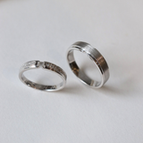  Seria Cặp nhẫn vàng trắng Moissanite CP-Seria-WG10 