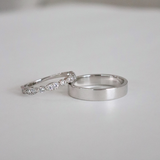 Sire Cặp nhẫn vàng trắng Moissanite CP-Sire-WG10