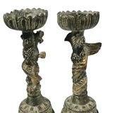  Cặp chân nến rồng phượng bằng đồng  sưu tầm BKMECN-10317 