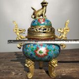  Lư xông hương đồng pháp lam Cảnh Thái, thiết kế hai quai BKMECN-10358 