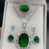  BỘ TRANG SỨC EMERALD XANH LỤC – MẪU MỚI CỰC SANG BKJECN-9512 