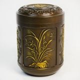  LỌ ĐỰNG CHÈ BẰNG ĐỒNG SƯU TẦM – TỨ CẢNH BKMECN-10369 