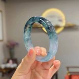  Vòng tay ngọc phỉ thúy Guatemala dòng băng chủng hoa bay BKJECN-9493 