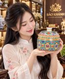  Hũ gốm sứ sưu tầm màu sắc đẹp hoạ tiết hài hoà decor trưng bày 
