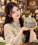  Hũ gốm sứ sưu tầm màu sắc đẹp hoạ tiết hài hoà decor trưng bày 