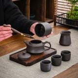  Bộ trà Gongfu đất tử sa nguyên khoáng - Ấm trà thủ công, chén trà và bộ dụng  cụ 