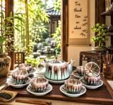 Bộ ấm chén men hỏa biến gốm sứ bát tràng BKCECN-10621 