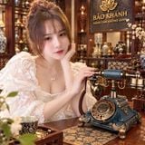  Điện Thoại Bàn Tân  Mạ Đồng Chao Đá Xanh Ngọc 