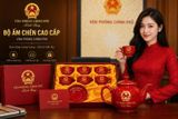  Bộ Ấm Chén Gốm Sứ in Logo Văn Phòng Chính Phủ Kính Tặng Cao Cấp BKCECN-10595 
