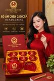  Bộ Ấm Chén Gốm Sứ in Logo Văn Phòng Chính Phủ Kính Tặng Cao Cấp BKCECN-10595 