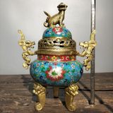  Lư xông hương đồng pháp lam Cảnh Thái, thiết kế hai quai BKMECN-10358 