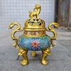 Lư đồng công trầm song long pháp lam BKMECN-10357