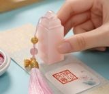  Ấn chương bằng đá thạch anh hồng ngọc phấn hồng BKSTCN-9663 