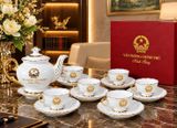  Quà tặng ấm chén bát tràng in logo Văn Phòng Chính Phủ BKCECN-10638 