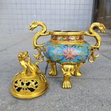  Lư đồng công trầm song long pháp lam BKMECN-10357 