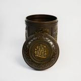  LỌ ĐỰNG CHÈ BẰNG ĐỒNG SƯU TẦM – TỨ CẢNH BKMECN-10369 