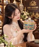  Hũ gốm sứ sưu tầm màu sắc đẹp hoạ tiết hài hoà decor trưng bày 