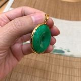  Khấu Bình an Ngọc Bích Bọc vàng 18k BKJECN-9506 
