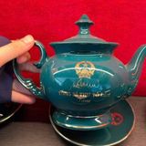 Bộ Ấm Chén In Tổng Bí Thư Tô Lâm Màu Xanh Men Ngọc Gốm Sứ Bát Tràng BKCEVN-10248 