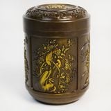  LỌ ĐỰNG CHÈ BẰNG ĐỒNG SƯU TẦM – TỨ CẢNH BKMECN-10369 