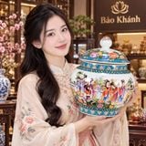  Hũ gốm sứ sưu tầm  hình mỹ nữ màu sắc 