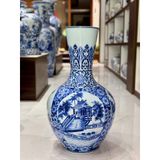  Bình Gốm Cắm Hoa Đào Men Xanh Vẽ Cảnh BKCECN-10258 