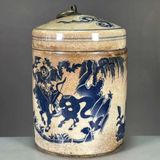  Hũ Đựng Trà Gốm Sứ Men Rạn Vẽ Tích Cổ Sưu Tầm BKCECN-10028 