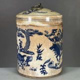  Hũ Đựng Trà Gốm Sứ Men Rạn Vẽ Tích Cổ Sưu Tầm BKCECN-10028 